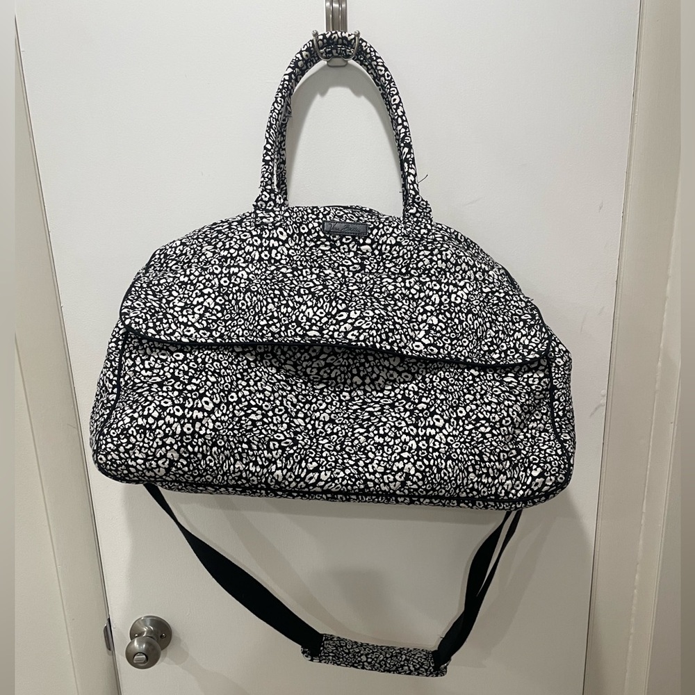 Vera Bradley Black and White Cheetah Duffle Bag Large
